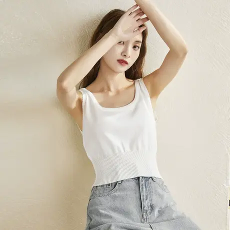 唐狮薄款女士背心夏装新款抹胸吊带小众设计感内衣t恤上衣图片