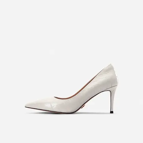 Nine West/玖熙2022秋冬新款尖头高跟鞋女细跟石头纹简约浅口单鞋商品大图