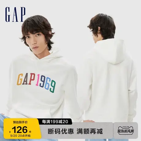 【断码特价】Gap男女装秋季宽松连帽运动卫衣衬衫时尚休闲上衣商品大图