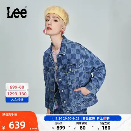 Lee商场同款23新品舒适版满印女牛仔外套蓝LWT005256201-565图片