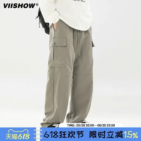 VIISHOW登山徒步工装裤多口袋直筒宽松休闲裤长裤男裤春季裤子男商品大图
