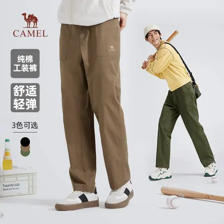 骆驼 情侣复古百搭宽松直筒工装裤商品大图