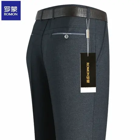 罗蒙夏季薄款爸爸冰丝裤子中老年高腰深裆男士休闲裤宽松直筒男裤图片