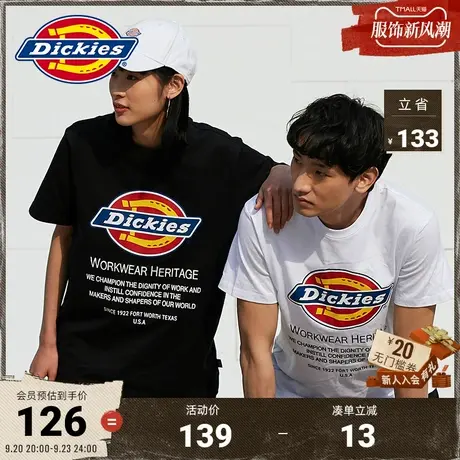 【商场同款】DickiesLOGO印花T恤 男式工装风春夏棉短T恤商品大图