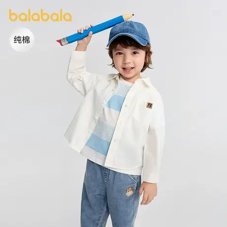 巴拉巴拉balaone儿童衬衫长袖亲子装2025新款秋全棉磨毛宽松亲肤图片