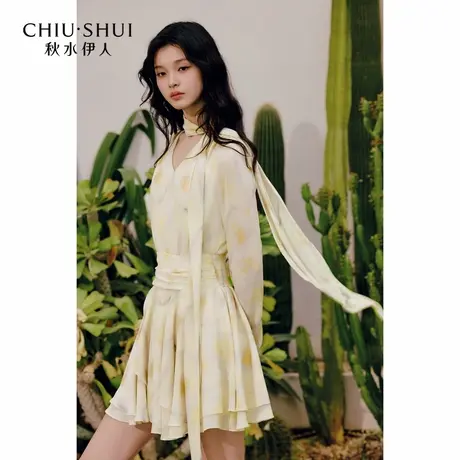 秋水伊人奥莱断码清仓优雅气质连衣裙女时尚通勤长袖宽松裙子商品大图