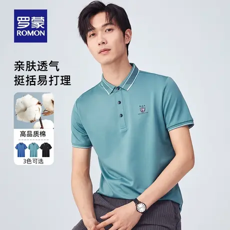【官方正品】罗蒙polo衫男短袖夏季新款商务休闲时尚百搭翻领T恤图片