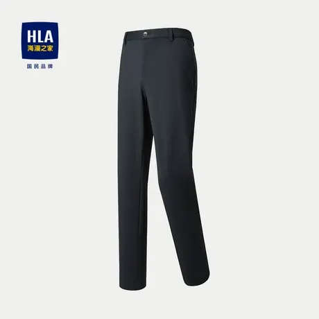 HLA/海澜之家含绵羊毛休闲裤23秋季新纯色高腰直筒针织提花裤子男商品大图
