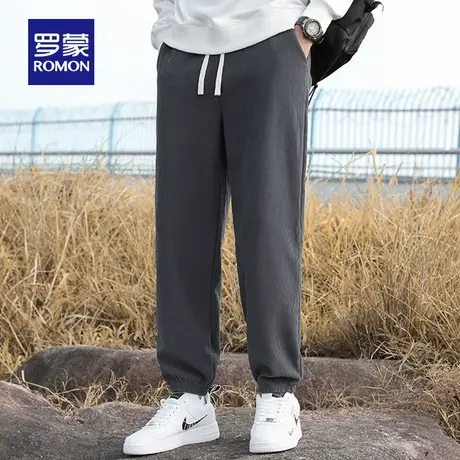 【灯芯绒】罗蒙男士卫裤2025秋季新款运动休闲裤弹力束脚厚款长裤商品大图