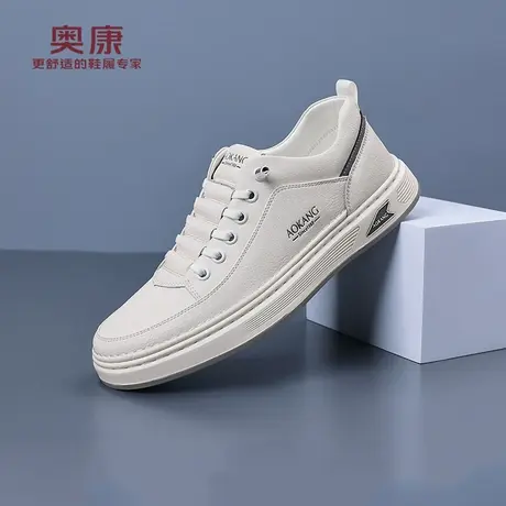 奥康 男鞋2025新款真皮牛皮英伦风户外休闲板鞋软底工装皮鞋男H商品大图