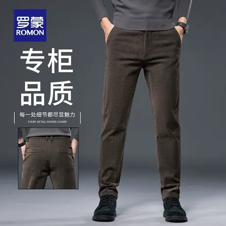 罗蒙休闲裤男士秋季2025新款中青年男裤直筒百塔潮流修身长裤N1Z商品大图