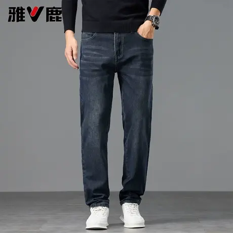 雅鹿2026春秋季新款高街美式复古牛仔裤男青年时尚棉弹直筒休闲裤图片