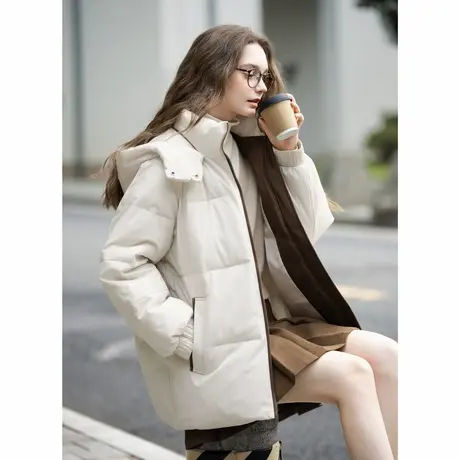 唐狮秋冬季短款棉衣女撞色简约风百搭时尚保暖防寒冬季穿搭TUTA商品大图