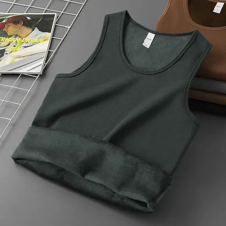 无袖背心男士冬季内穿运动篮球坎肩保暖加绒加厚打底马甲健身跨栏商品大图