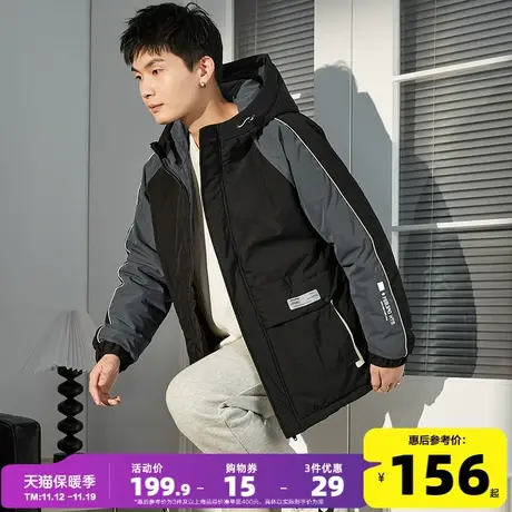 唐狮2022冬季新款棉衣男拼接工装外套加厚保暖棉服学生宽松棉袄潮图片