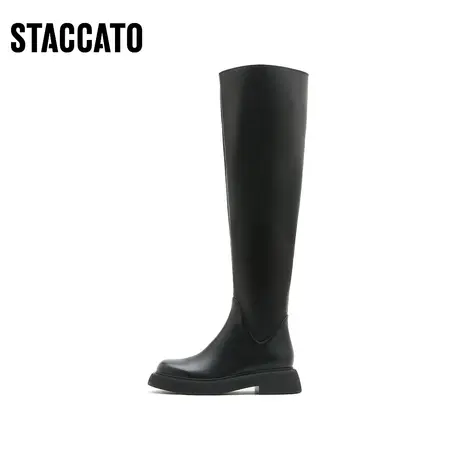 思加图新款时尚过膝靴圆头高筒靴超长靴女皮靴子EFV08DC2图片