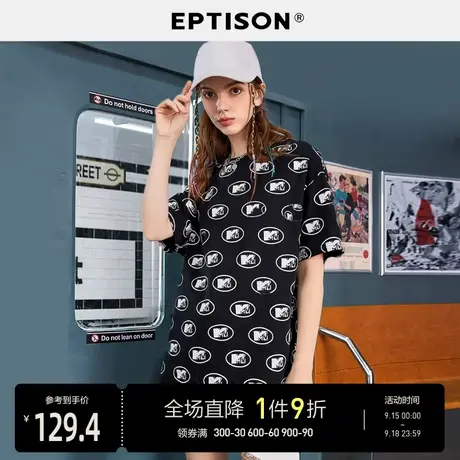 EPTISON短袖t恤女2023夏季新款印花纯棉情侣装上衣图片