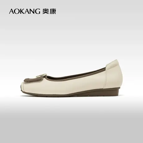 【轻盈之歌】奥康女鞋 2024春季新款法式复古粗跟单鞋玛丽珍皮鞋商品大图