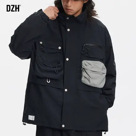 男士多口袋工装外套男春季潮高级感2024新款机能冲锋衣飞行员夹克商品大图