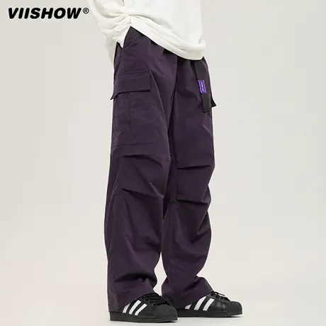 VIISHOW美式工装伞兵裤男女春季新款高街多口袋宽松直筒长裤潮牌图片