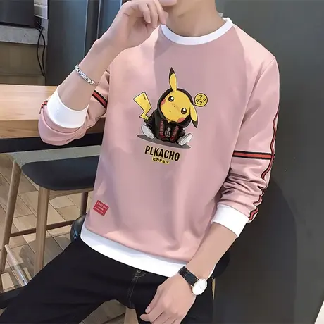 圆领长袖T恤男春季青少年打底衫休闲上衣潮流春秋装体恤潮牌卫衣商品大图