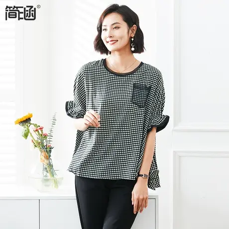 【仿真丝轻薄】大码女装夏新款2023年简涵高端轻奢胖mm上衣图片