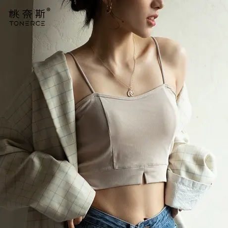 小吊带背心女内搭设计感小众外穿打底上衣夏季美背带胸垫短款抹胸图片