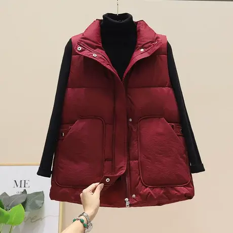 2023新款羽绒棉马甲女秋冬韩版黑色马夹外套外搭宽松背心坎肩外穿商品大图