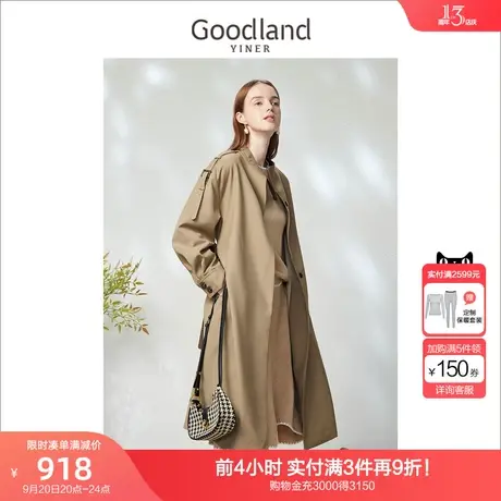 音儿美地女装2023春季新款时尚中长款英伦复古今年漂亮风衣外套商品大图