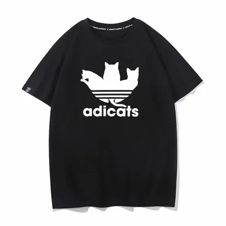 秀洛ADICATS创意恶搞猫咪趣味T恤男女宽松打底半袖情侣短袖体恤商品大图