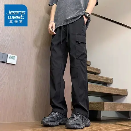 GZ真维斯春秋季宽松直筒休闲工装长裤青少年学生2024年新款裤子男商品大图