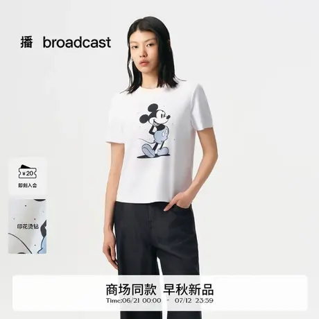 播商场同款迪士尼米奇系列简约休闲短袖T恤女25早秋新BDS3YD3033商品大图