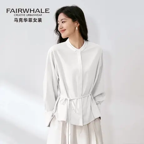 马克华菲新中式衬衫女收腰设计感小众国风衬衣高级感气质法式上衣图片