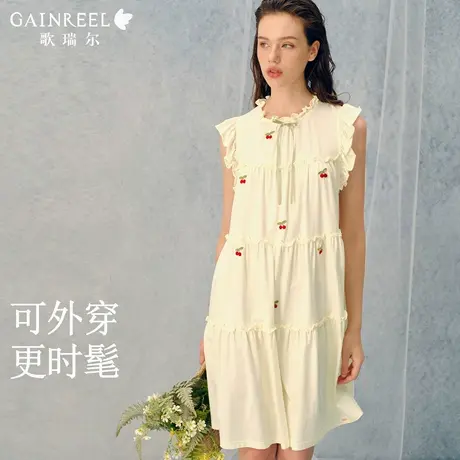 歌瑞尔时尚可外穿家居服睡裙女款2025新款夏宽松减龄透气性感睡衣商品大图