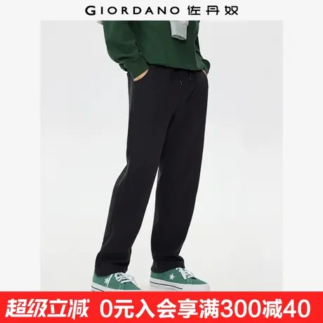 佐丹奴抽绳卫裤男装秋冬新款加绒裤子破骨松紧腰休闲长裤13115191商品大图