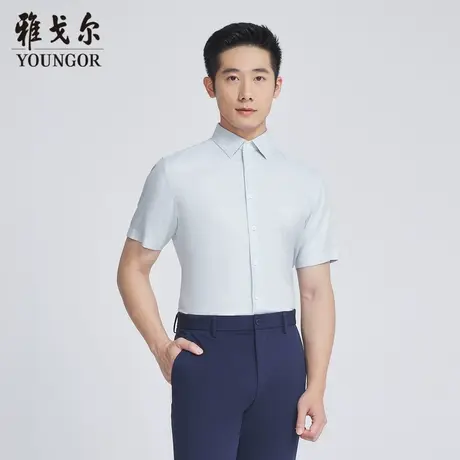 雅戈尔奥莱 商场同款男士短袖衬衫新款官方正品商务休闲短袖衬衫商品大图