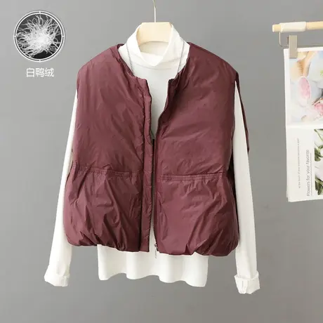 羽绒马甲女短款2023冬季新款爆款洋气小个子白鸭绒无袖羽绒服外套图片