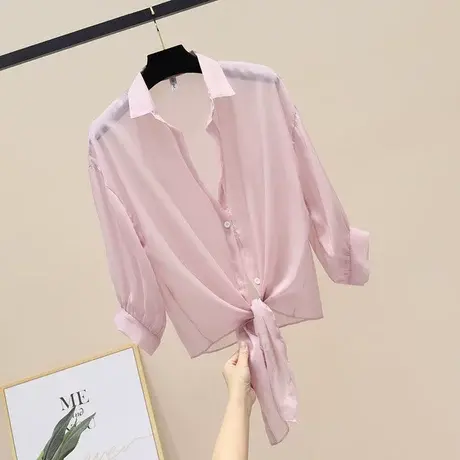 韩国糖果色防晒衣女2023新款夏季透气雪纺披肩薄款空调衫短外套图片