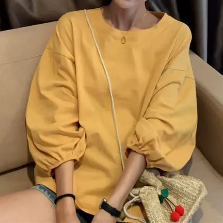 早春长袖t恤女2025年新款宽松韩版学生上衣外穿秋衣欧货小衫潮ins商品大图