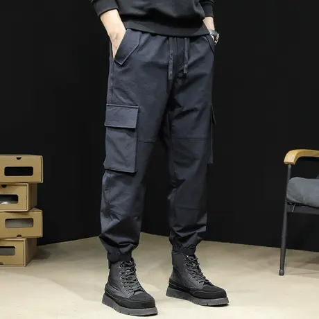 休闲工装裤男潮牌春季2024新款束脚男士机能大码裤子春秋弹力男裤商品大图