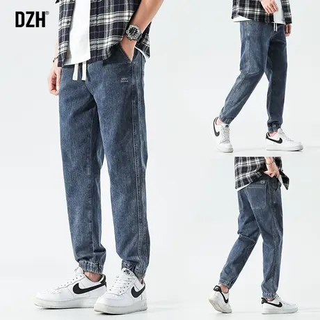 男士束脚牛仔裤男修身小脚长裤潮牌潮流2023年新款水洗休闲锥形裤商品大图