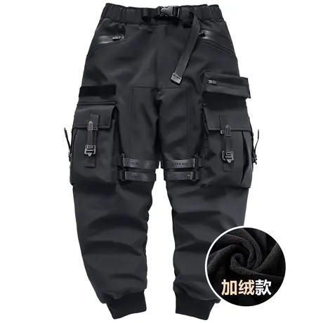 VIP秋冬季机能工装裤男加绒加厚伞兵裤运动束脚裤痞帅休闲裤潮牌商品大图