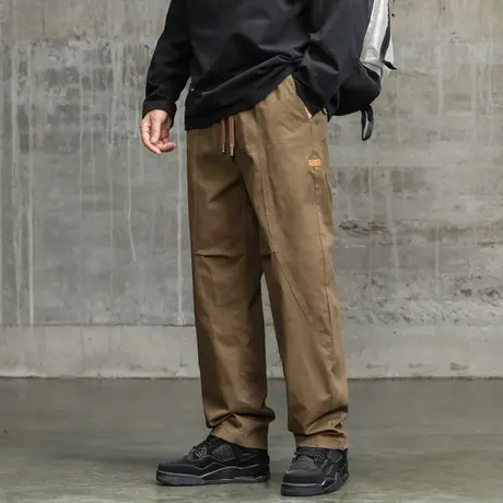百搭宽松束脚裤潮流直筒束脚工装裤透气裤子男款秋季休闲裤潮流男商品大图