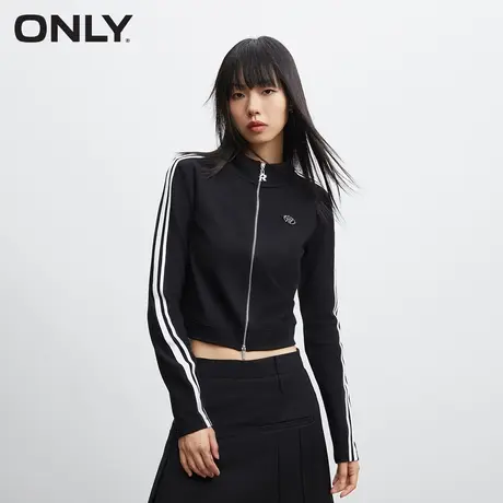 ONLY奥莱潮流休闲百搭撞色开衫短款卫衣女商品大图