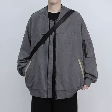 美式棒球服男秋冬季潮牌新款帅气春装衣服休闲青少年复古夹克外套商品大图