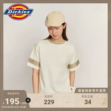 Dickies 春夏 工装袖口提花织带短袖T恤宽松内搭图片