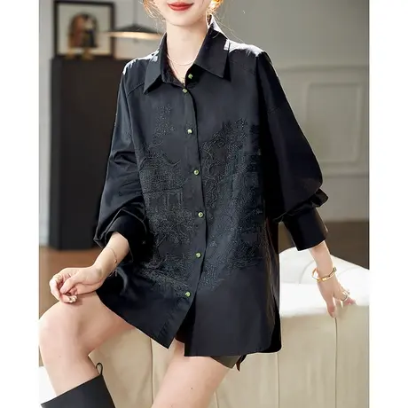 宝诗黎【新品价218元】蝙蝠袖钉珠刺绣衬衫ANL6001图片