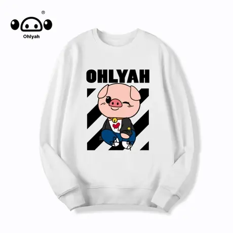 原创潮牌国潮原宿风日系简约套头宽松长袖卫衣女闺蜜情侣logo定制商品大图