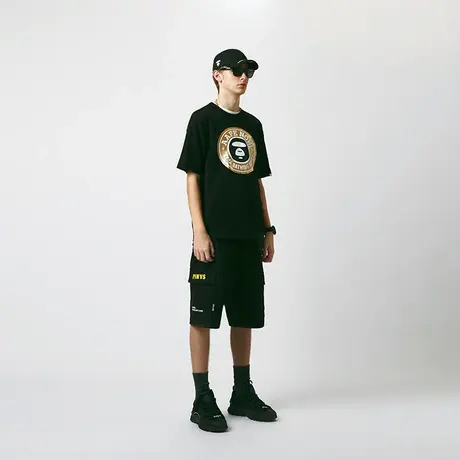 Aape男装春夏撞色字母猿颜印花多口袋潮流休闲短裤6728XXG商品大图