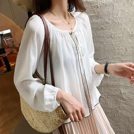 今年流行的薄款短外套女气质雪纺开衫白色仙气披肩防晒衣空调衫夏图片